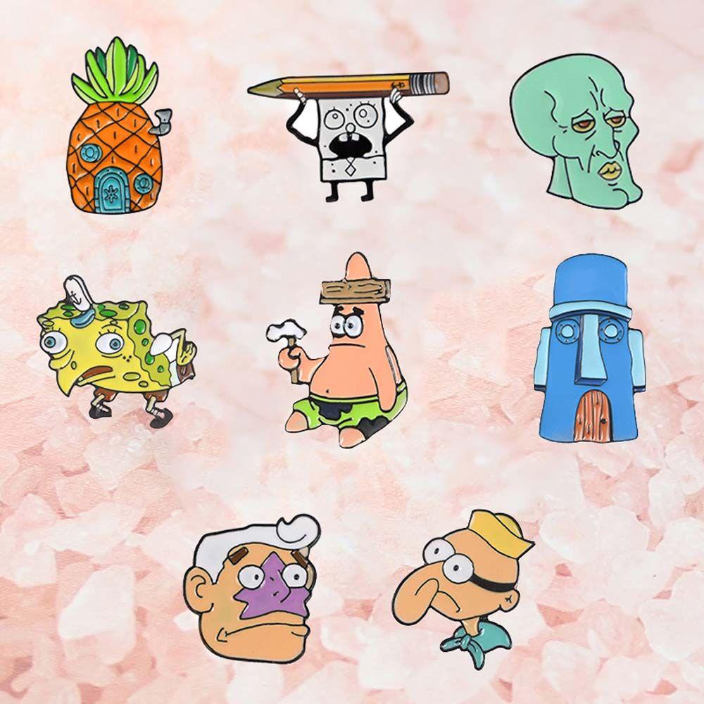 Mmluck Ghim Cài Ba Lô Tráng Men Hình SpongeBob / Ngôi Sao Patrick / SpongeBob Làm Quà Tặng Cho Bé Trai Và Bé Gái