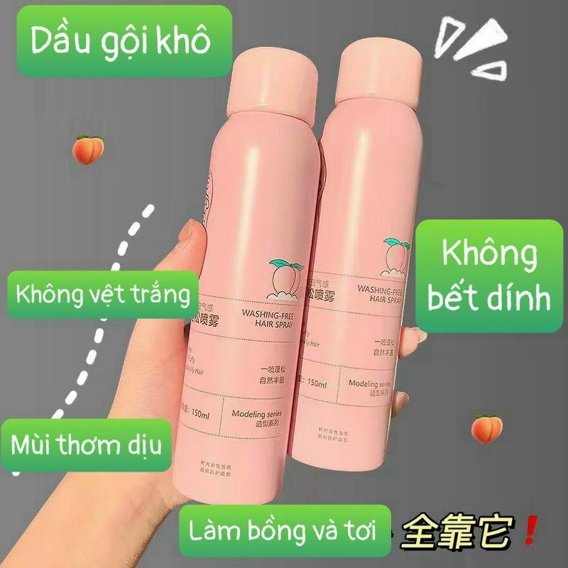 Bình Xịt Gội Đầu Khô Spes 150ml Siêu Mượt, Không Bết Dính tóc