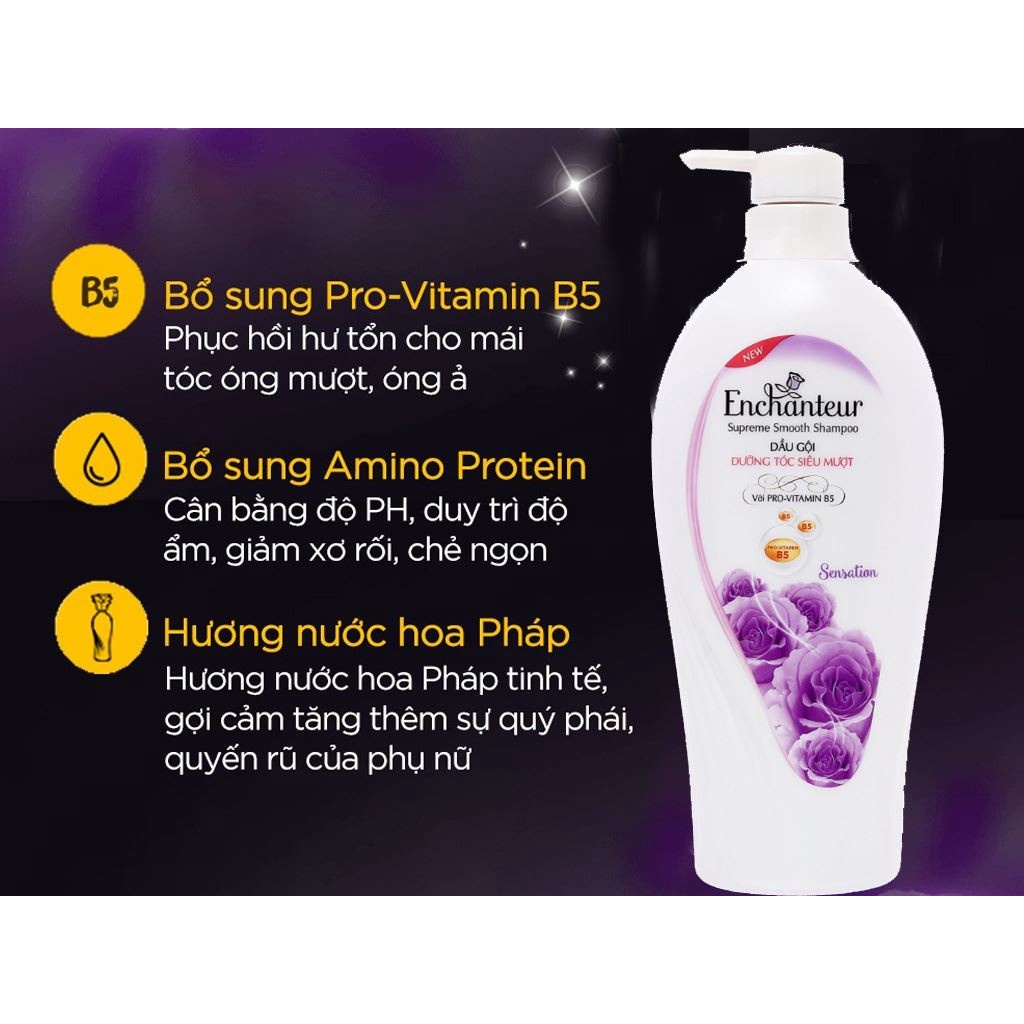 Dầu Gội Dầu Xả Enchanteur Hương Nước Hoa Dưỡng Tóc Bóng Mượt Dạng Sample 6g