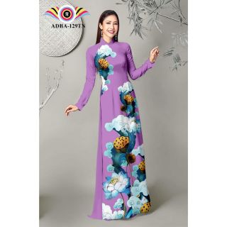 ÁO DÀI IN 3D HỌA TIẾT HOA SEN VẢI HABUTAI CAO CẤP