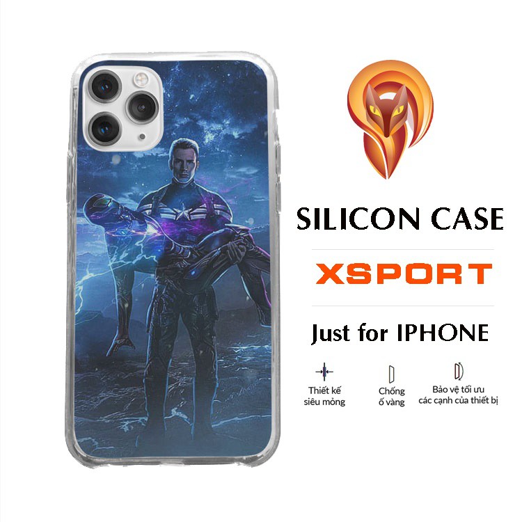 Ốp Lưng XSPORTCASE captain america bế iron man cho iphone 5 - iphone 12 MAVPOD20210361