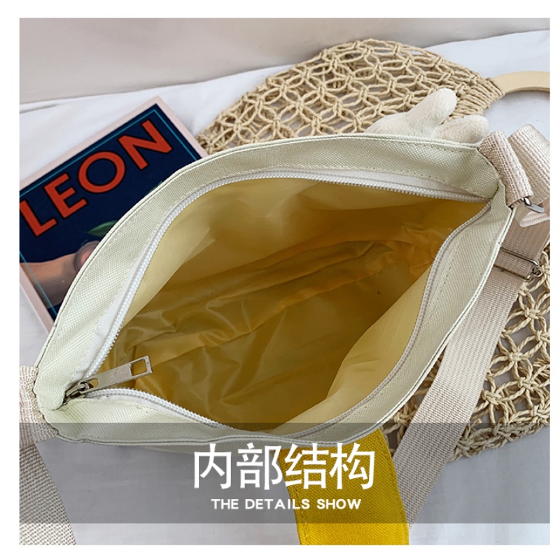 Túi tote đeo vai IELGY vải canvas mềm in họa tiết hoạt hình tươi mới cá tính cho nữ sinh