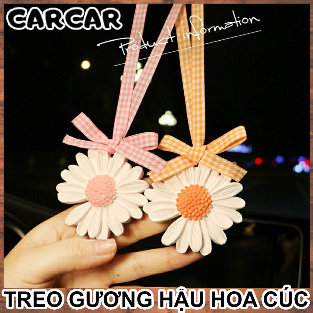 Phụ Kiện BênTrong ô tô, Khánh Treo Gương Hậu Hoa Cúc G Dragon Xinh Xắn