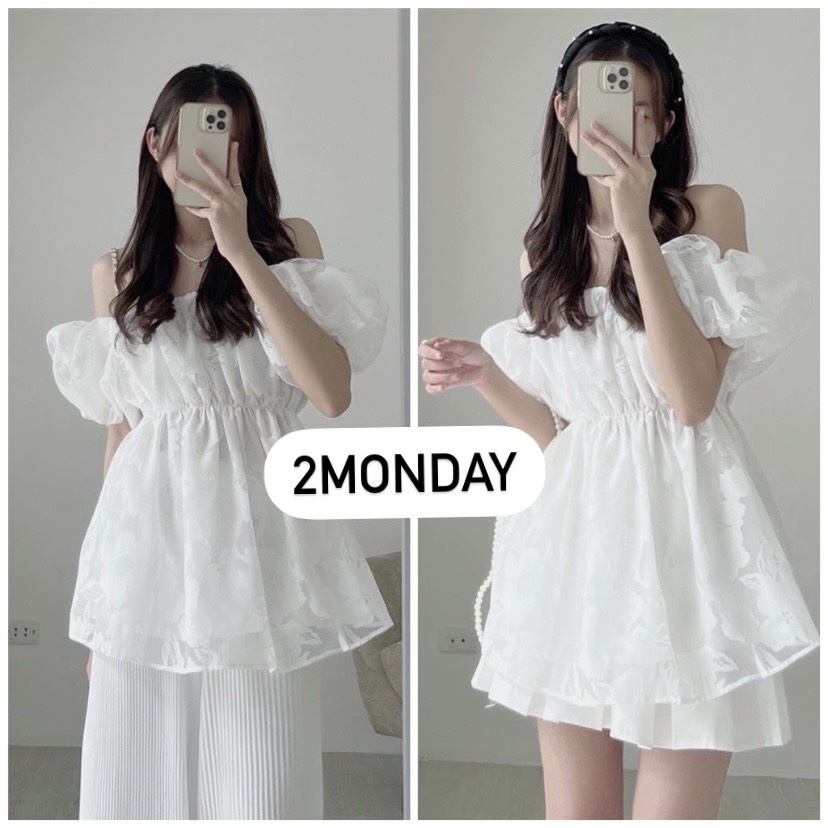 [SẴN/VIDEO] ÁO VÁY DẬP HOA CHÌM 2 LỚP REN TRỄ VAI TAY BỒNG CHIẾT EO SIÊU XINH TIỂU THƯ