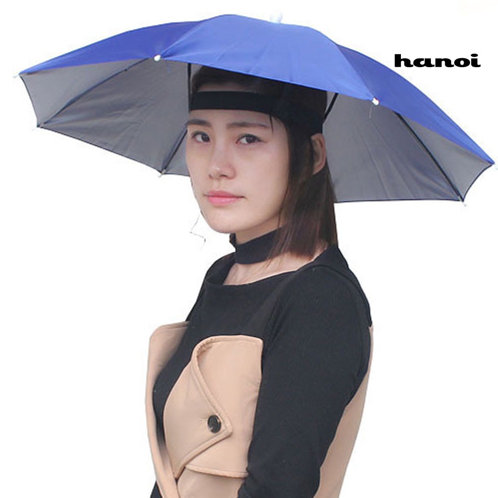 Dù đội đầu có thể gấp lại chống nắng mưa tiện lợi