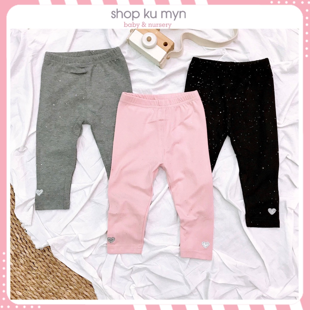 Quần legging bé gái, quần dài cho bé co giãn thoải mái hoạ tiết trái tim 3115