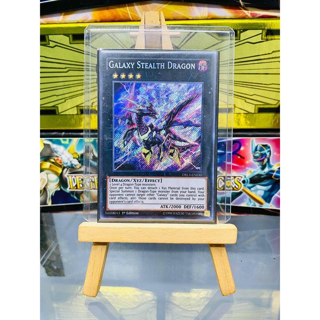 [ Dưa Hấu Yugioh ] Lá bài thẻ bài Galaxy Stealth Dragon - Secret Rare - Tặng bọc bài nhựa bảo quản