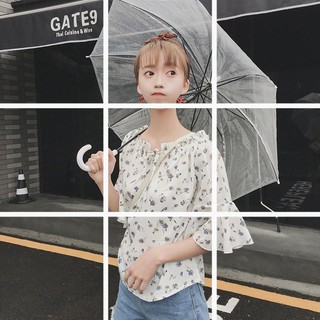 Áo voan nữ họa tiết 2 kiểu cá tính phong cách uzzlang Korea 가죽 자켓