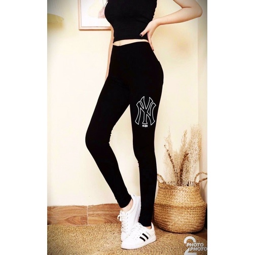 Quần legging nữ NY [Hàng đẹp] quần leging chất cotton Hàn loại 1 co giãn 4 chiều, chữ thêu | BigBuy360 - bigbuy360.vn