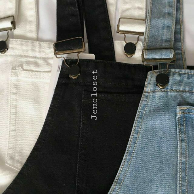 Lenkapas - Váy yếm jeans túi ngực 3 màu (hình chụp thật)