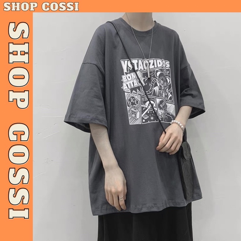 Áo thun nam nữ tay lỡ unisex form rộng Ystaozidos Hàn Quốc Siêu Đẹp áo phông basic tee hot trend mùa hè Bunny9x A406