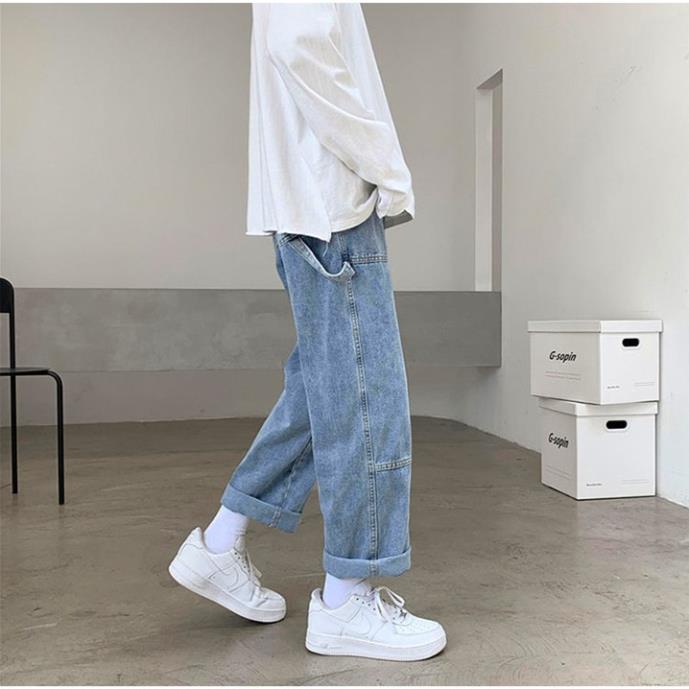 Quần Jean Baggy ống xuông, rộng nam nữ Guubasic Quần bò nam mặc đi chơi, đi học thoải mái, năng động QB-002 *