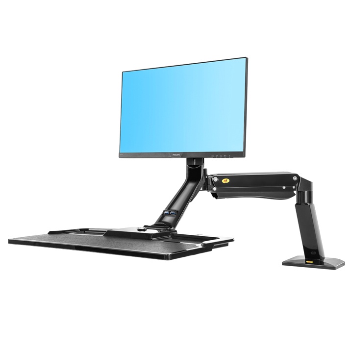 NB40 22-32 inch Giá treo Màn Hình Kèm Mâm Bàn Phím Để Bàn