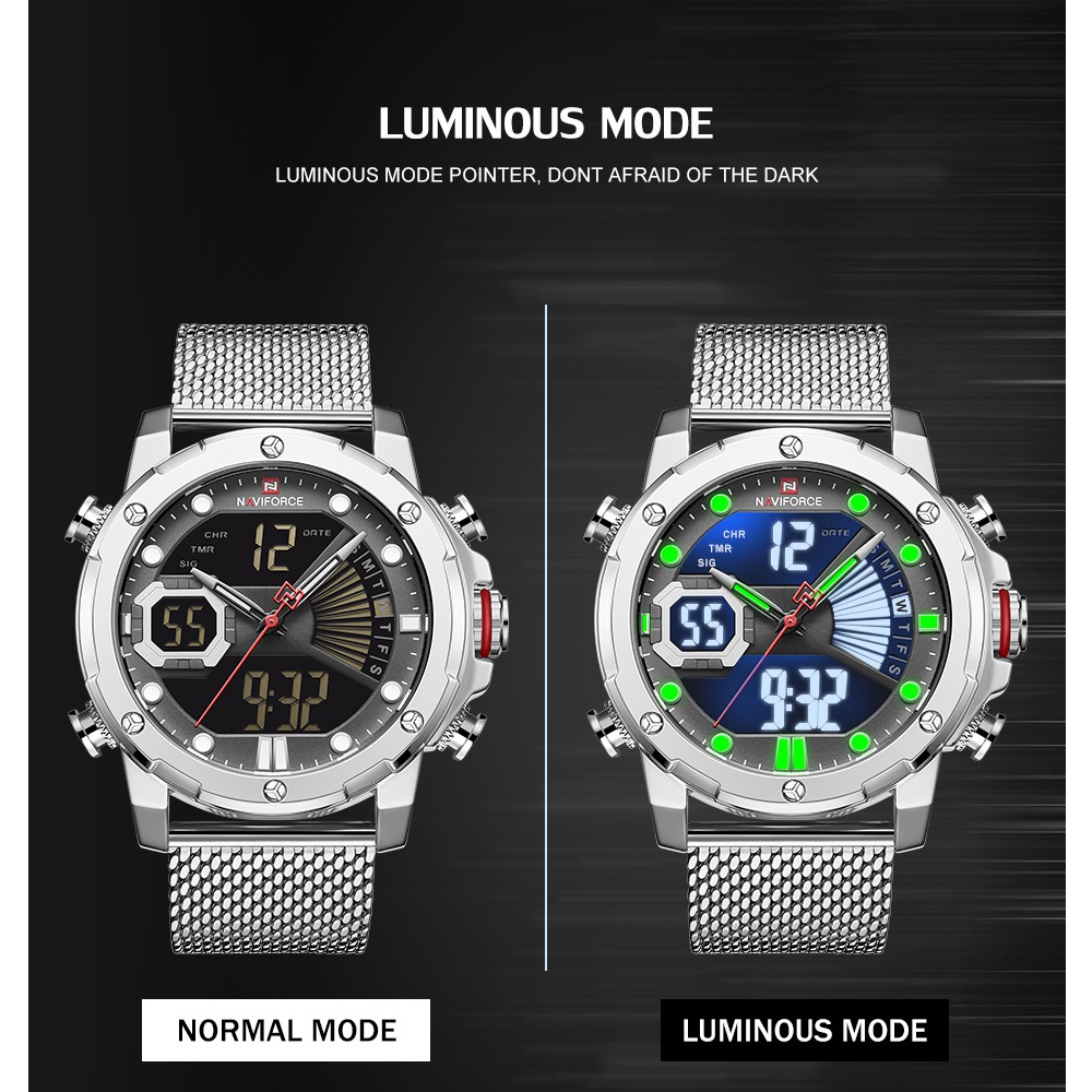 Đồng Hồ Thể Thao Naviforce 100% Chính Hãng Bằng Thép Không Gỉ Chống Thấm Nước Phát Quang Kèm Hộp Đựng