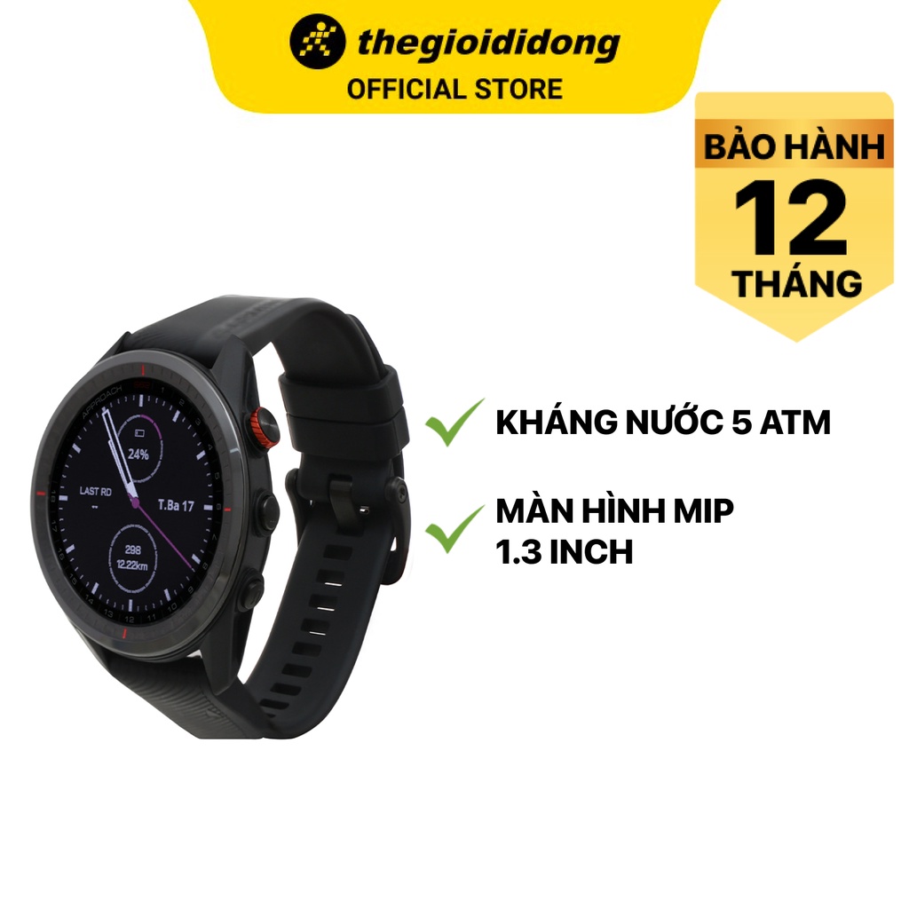 Đồng hồ thông minh Garmin Approach S62 kháng nước 5ATM đo nồng độ SPO2 màn hình MIP 1.3&quot; - Chính hãng BH 12 tháng