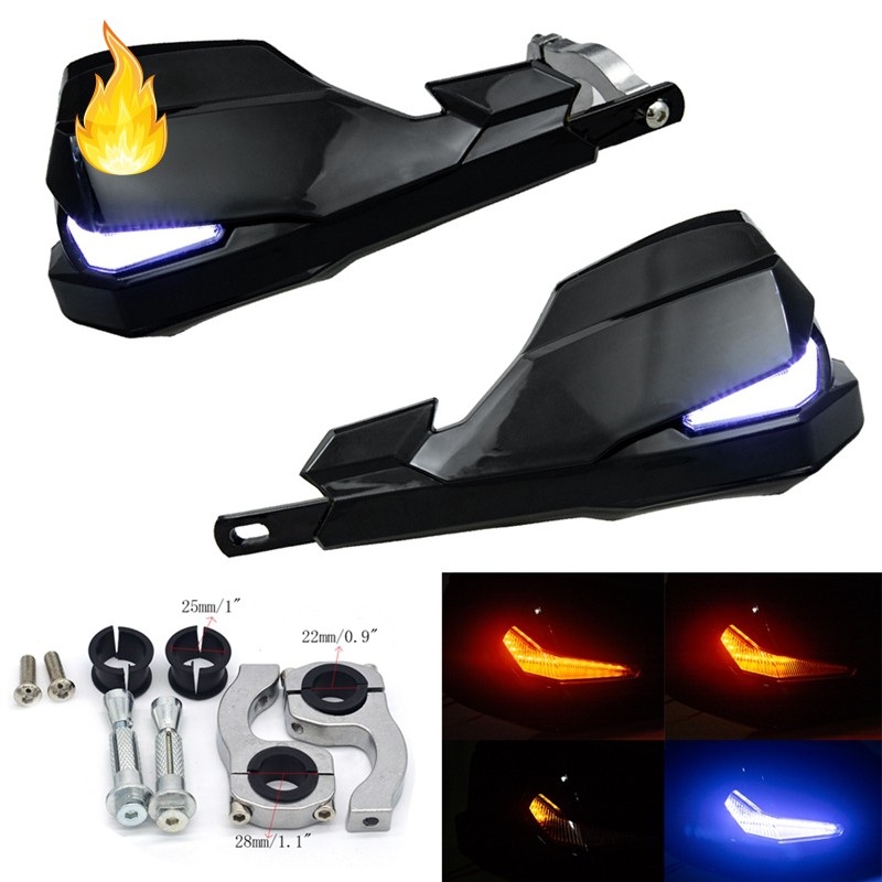 Phụ kiện bảo vệ tay lái xe mô tô 22mm - 28mm có đèn led thích hợp cho Bmw Honda Yamaha Suzuki Ktm