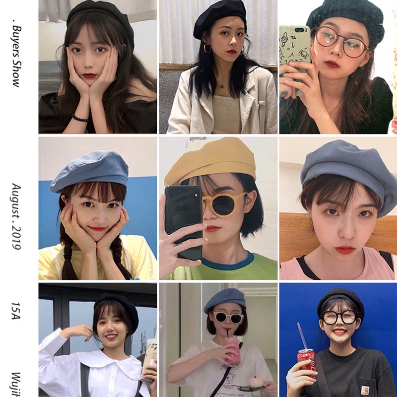 Mũ beret chất vải mỏng phong cách Hàn Quốc cổ điển thời trang hè cho nữ