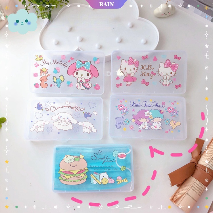 SANRIO 1 Hộp Đựng Khẩu Trang Họa Tiết Hoạt Hình Marvel Nhỏ Gọn Tiện Dụng