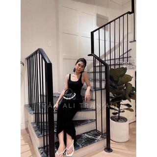 Đầm xòe thun dáng dài 2 dây sát nách!