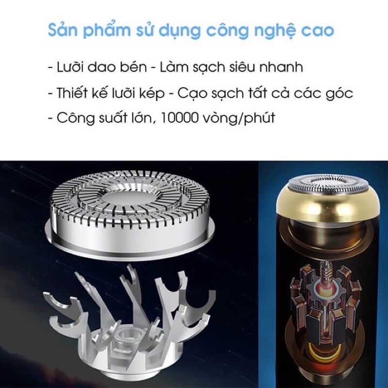 Máy cạo râu điện đa năng sạc USB, cạo râu cạo lông unisex êm ái