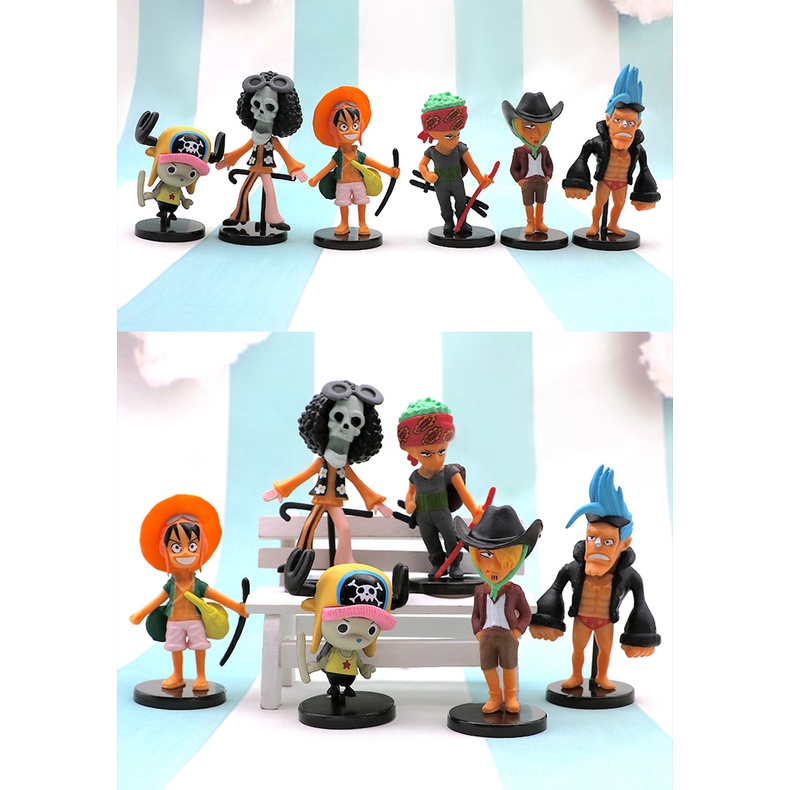 Mô hình 06 Nhân Vật One Piece  Luffy Luffy Sauron Chopper Kèm Chân Đế (5cm-7cm)
