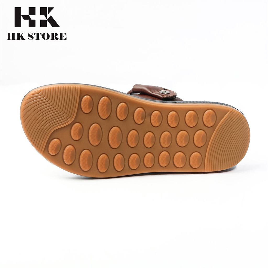 DÉP SANDAL  NAM - DÉP DA NAM hàng chính hãng HK.STORE da bò cao cấp kết hợp đế kếp xịn-khâu may siêu bền. sd03