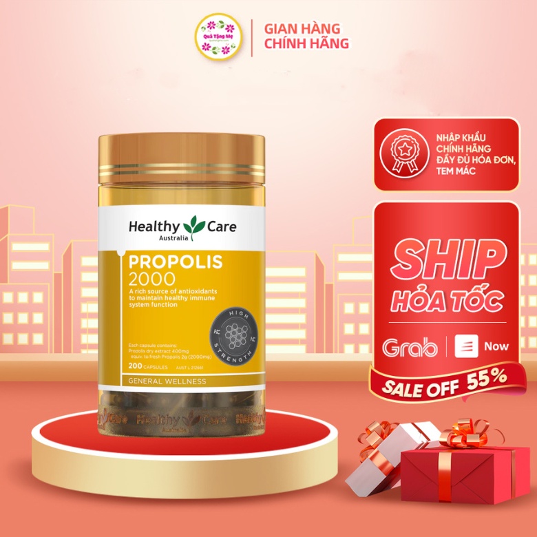 Viên uống keo ong Healthy Care Propolis tăng cường miễn dịch 200 viên quatangme