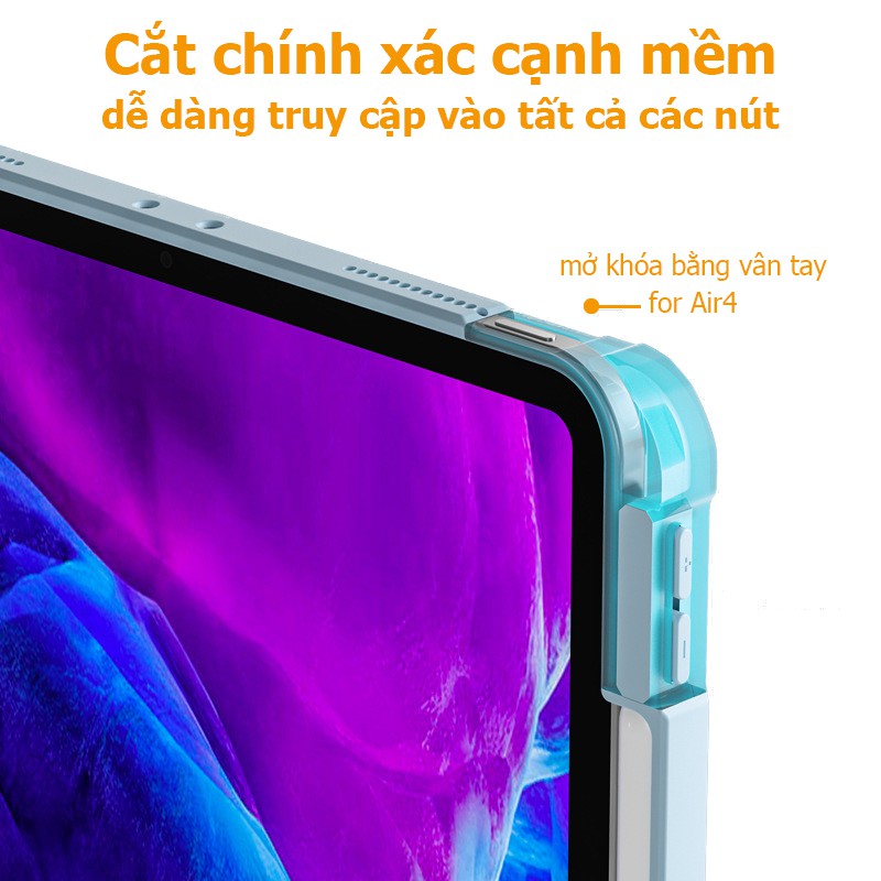 Bao Da Máy Tính Bảng Cứng Có Ngăn Đựng Bút tương thích với iPad Pro 11 Air 4 5 Mini 6 7th 8th 9th Gen 10.2 inch