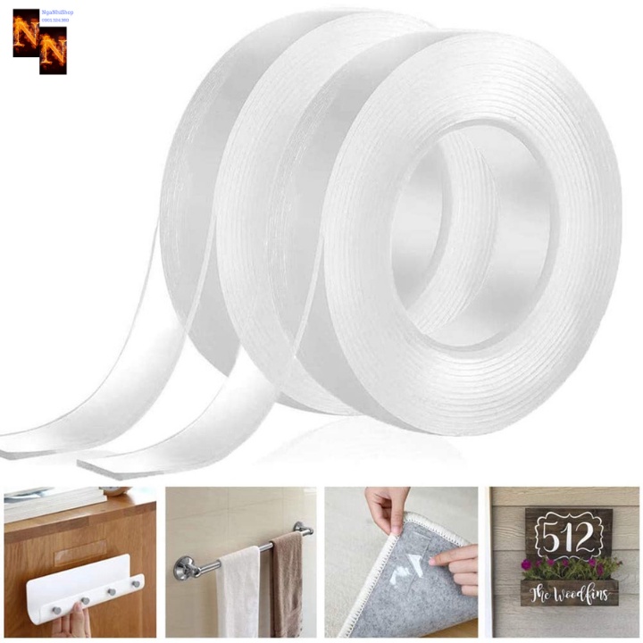 Băng Keo Trong 2 Mặt Chống Nước Siêu Dính Dán Chắc Chắn Các Vật Dụng Trong Nhà