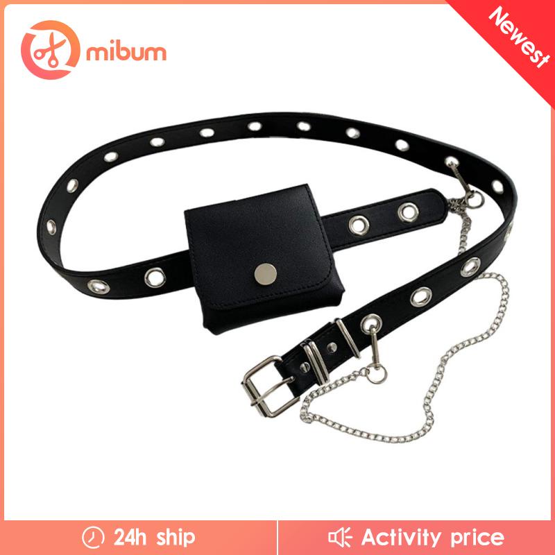 Thắt lưng da kèm túi đeo hông thời trang cho nữ