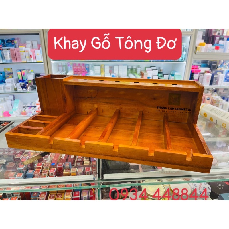 Khay gỗ đựng Tông đơ