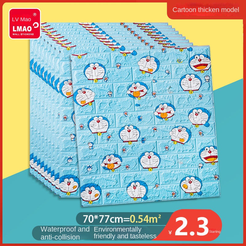 Giấy Dán Tường Chống Ẩm Chống Nước Chống Va Đập Họa Tiết Hoạt Hình Trang Trí Phòng Ngủ Cho Bé Gái
