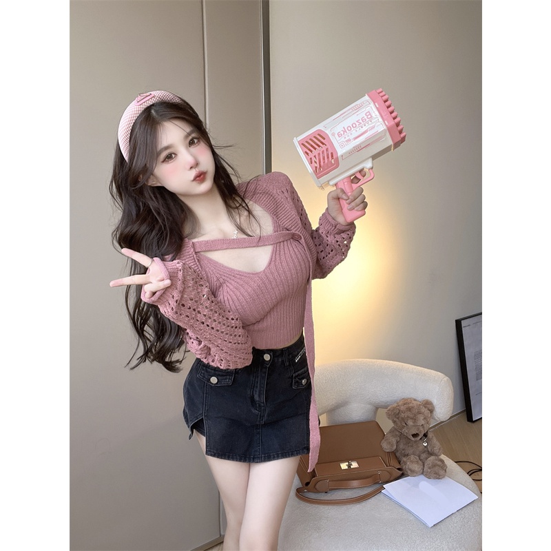 Porozi  Áo sweater dệt kim thời trang Hàn Quốc gợi cảm cho nữ