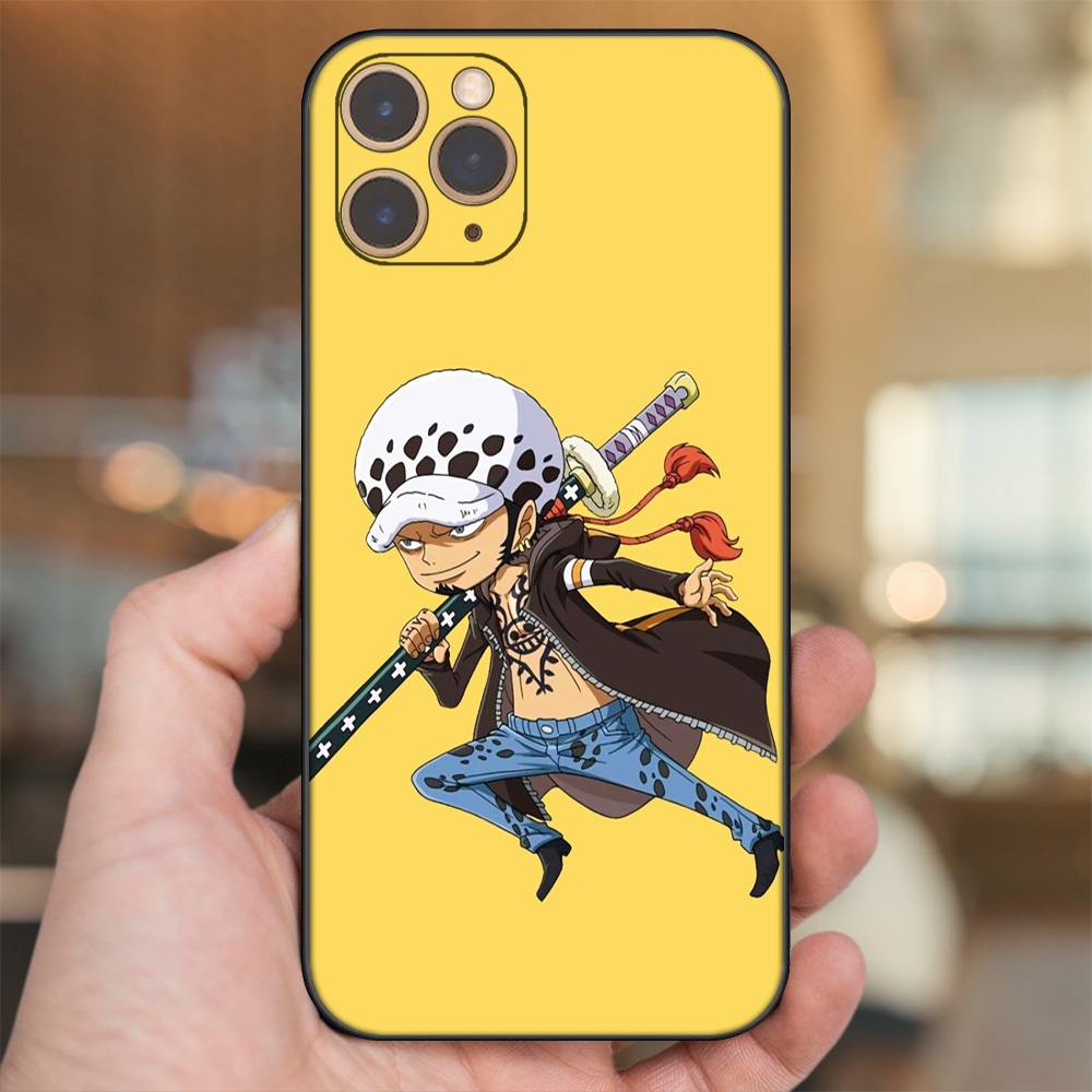 Ốp lưng iPhone 11 Pro dẻo đen cạnh vuông in hình Law One Piece