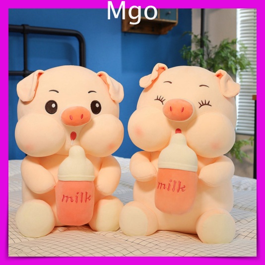 Gấu bông heo ôm bình sữa lợn bú bình mẫu thú nhồi bông siêu cute hàng cao cấp mềm mịn