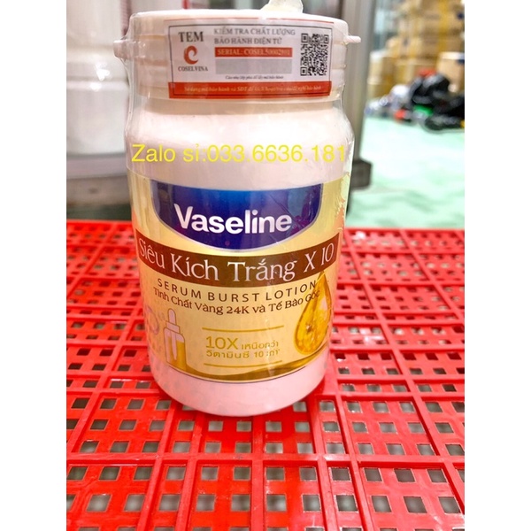Kem siêu kích trắng x10 vaseline Thái Lan ngày và đêm hủ 250g và 500g