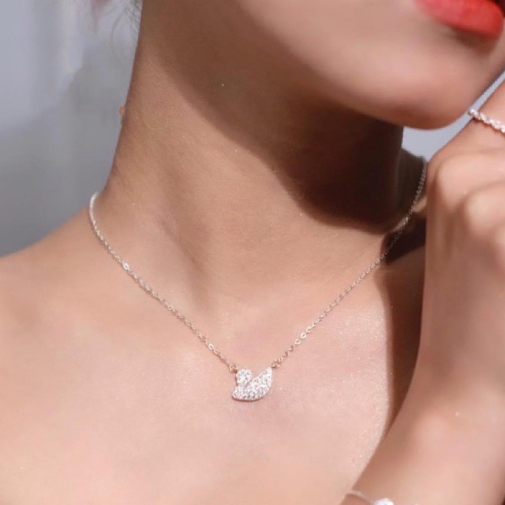 Dây chuyền bạc nữ mẫu thiên nga trắng đính đá lấp lánh bạc 925 cao cấp