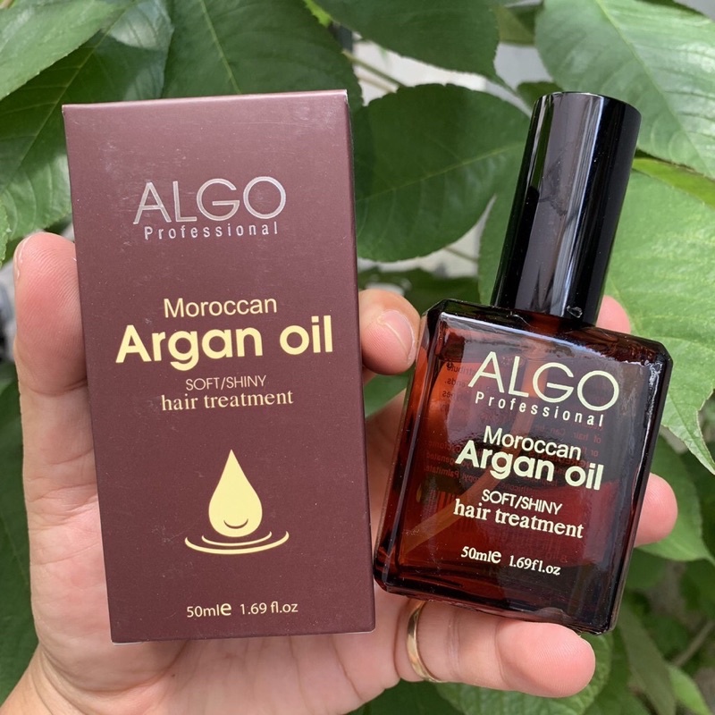 Dầu dưỡng tóc tinh dầu argan oil Algo giúp phục hồi tóc hư tổn VÀ nuôi dưỡng tóc chắc khoẻ, không gây bết tóc 50ml