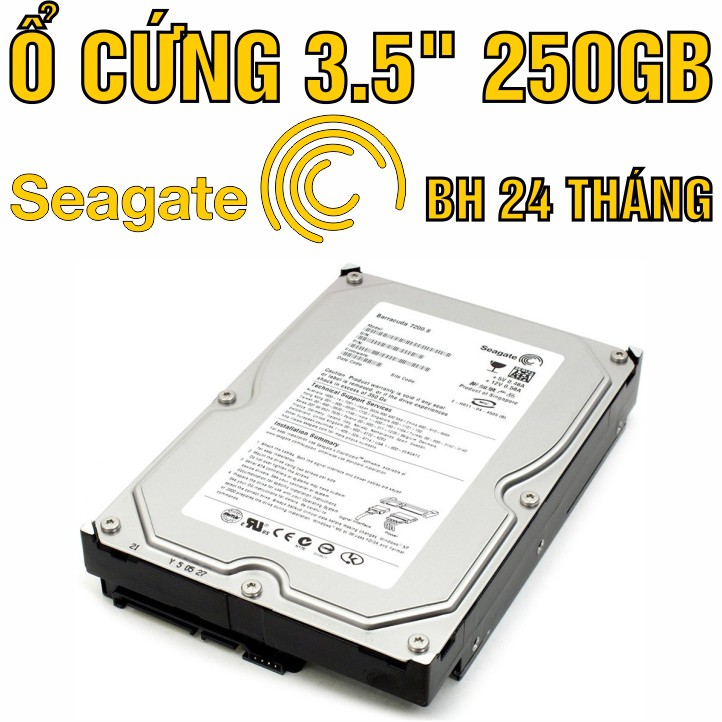 HDD 3.5” Seagate 250GB mới 99% – Ổ cứng PC chính hãng – Bảo hành 1/24 tháng – Tháo từ máy đồng bộ nhập khẩu