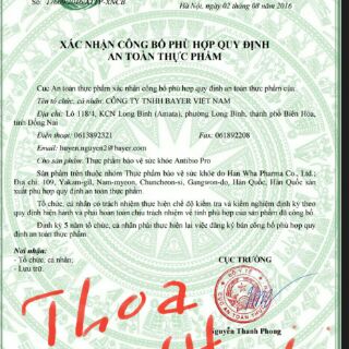 Thực phẩm bảo vệ sức khỏe : AntibiO pro