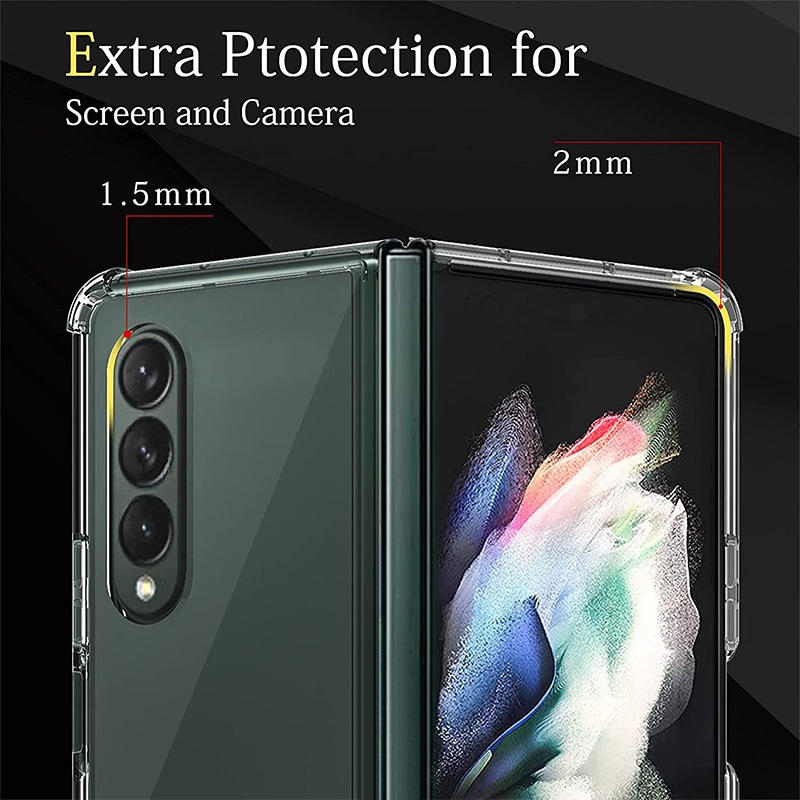 Ốp Điện Thoại TPU Mềm Trong Suốt Siêu Mỏng Chống Sốc Bảo Vệ Toàn Diện Cho Samsung Galaxy Z Fold 3