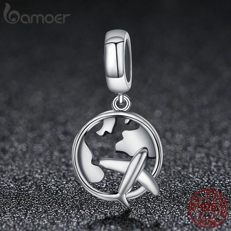 BAMOER Mặt Vòng cổ Bạc 925 Hình Máy Bay