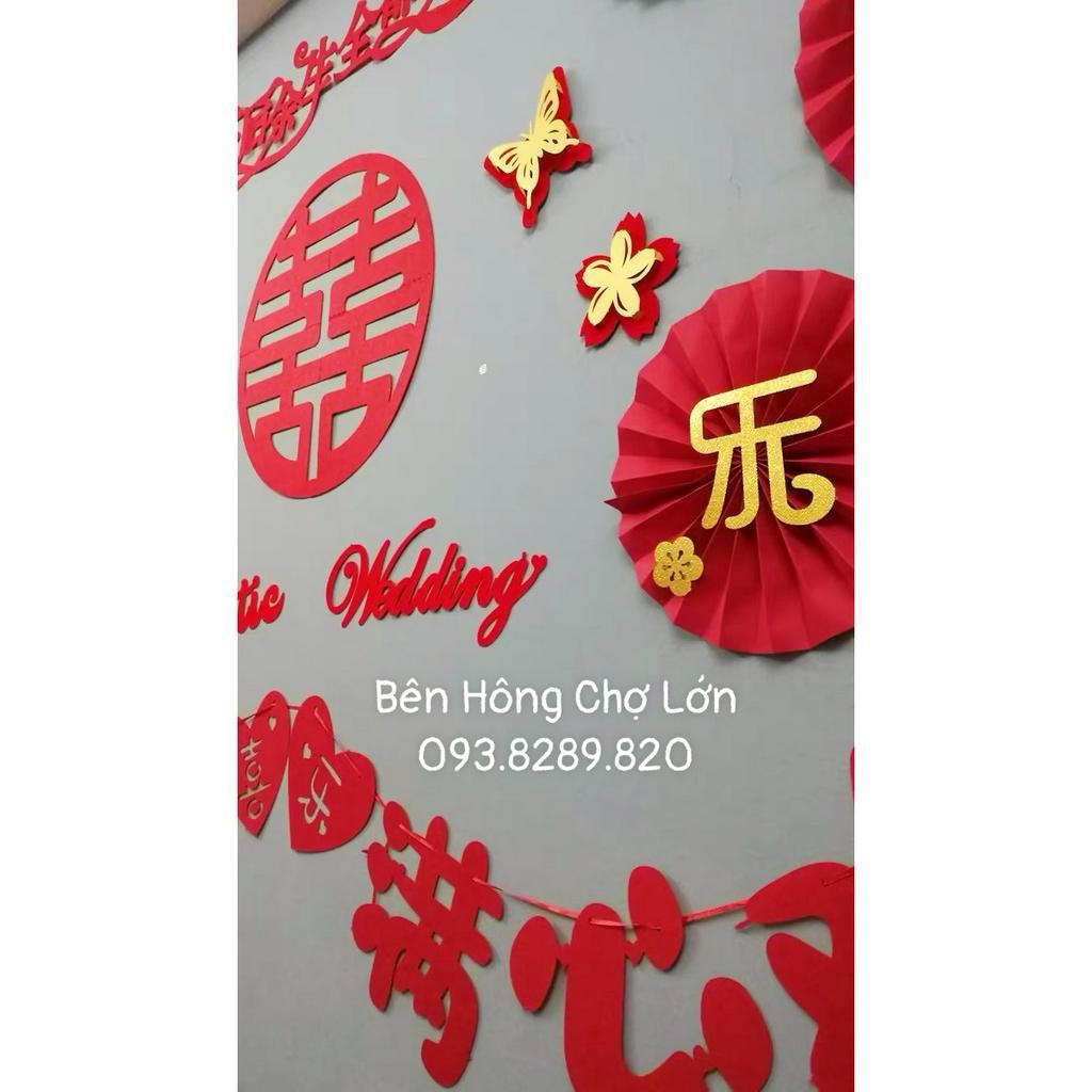 Chữ Song Hỷ Nỉ Cao Cấp Trang Trí Đám Cưới, Phòng Cưới, Tân Hôn,...