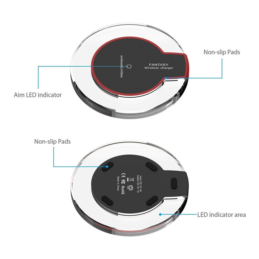 Đế Sạc Nhanh Không Dây Hình Tròn Thông Minh Đa Năng Cho Điện Thoại Di Động Android Type c