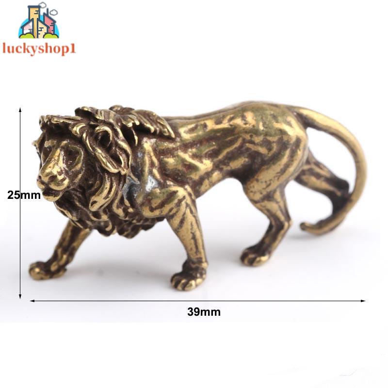 Bronze miniature lion king statue retro fashion technology