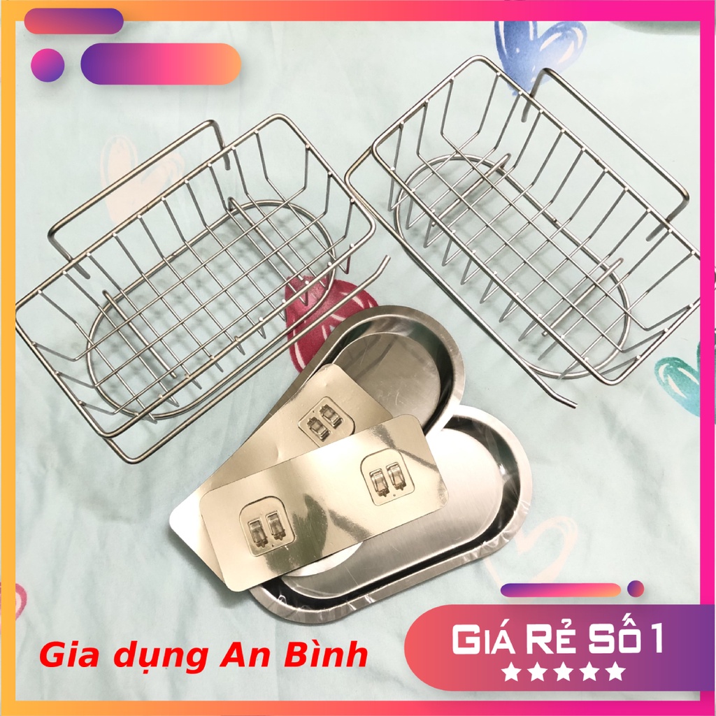 Khay Đựng Giẻ Rửa Bát Inox Chắc Chắn, Có Miếng Hứng Nước Tiện Lợi