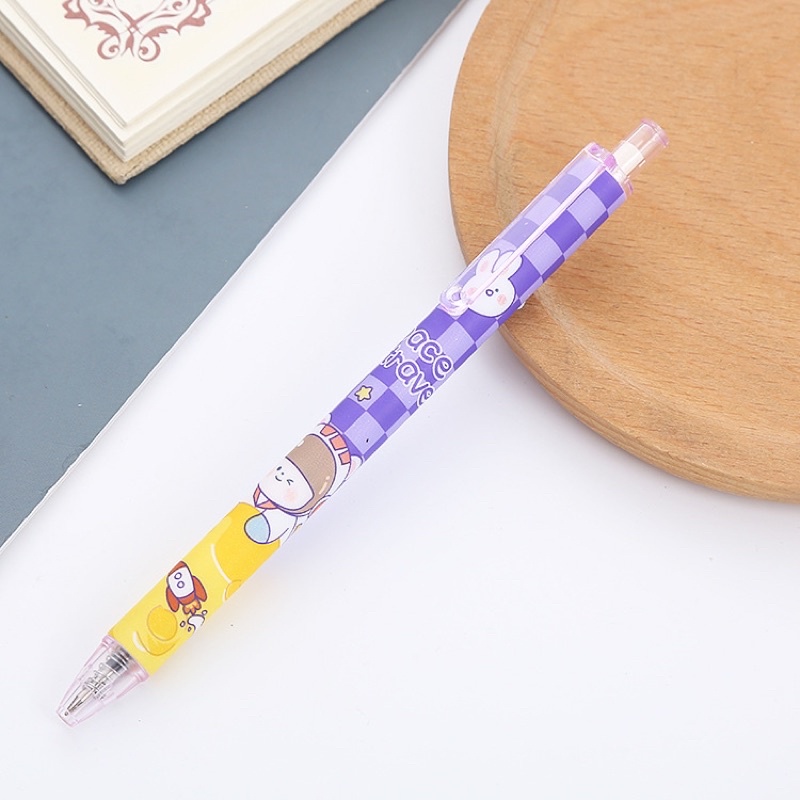 Bút bi bấm cute màu tím 0.5mm, bút bi nước mực đen dễ thương dành cho học sinh sinh viên Ếch Ộp Vpp