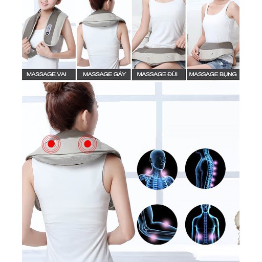 [FREESHIP] Đai Massage Vai Lưng Cổ Gáy Neck W-808