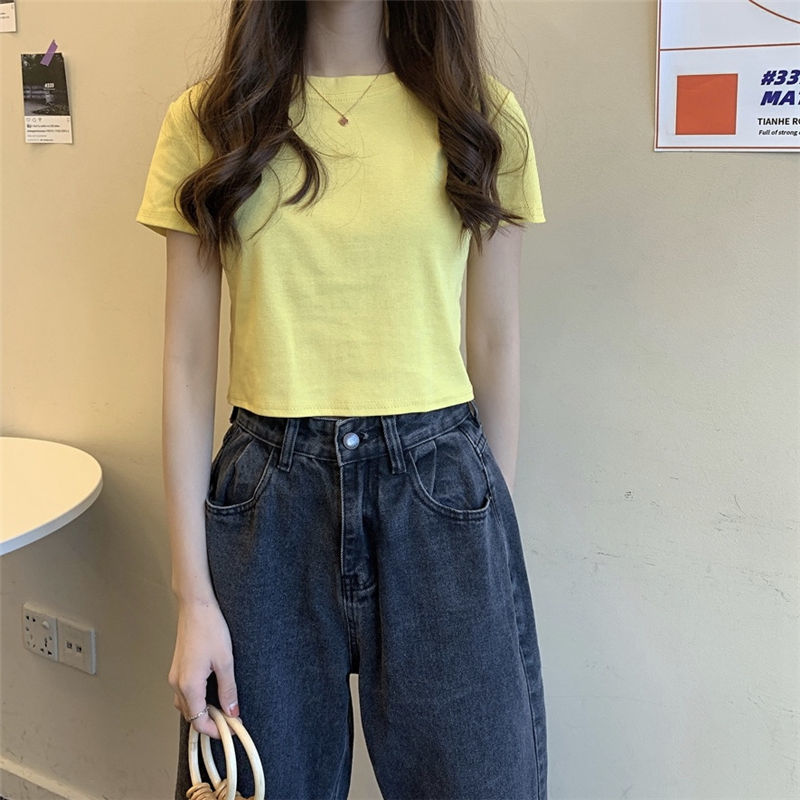 Short Sleeve Cotton T-shirt Trendy Simple Design