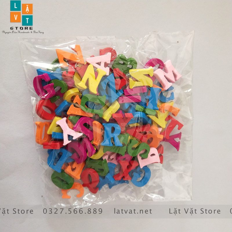 Mô hình chữ bằng gỗ an toàn cho bé tập nhận diện, trang trí, làm đồ handmade